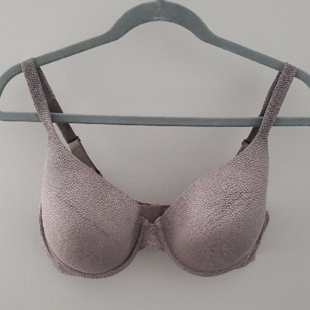 Body by Victoria Bra Full Coverage Uplift 38D Textured Mesh Silver Plum